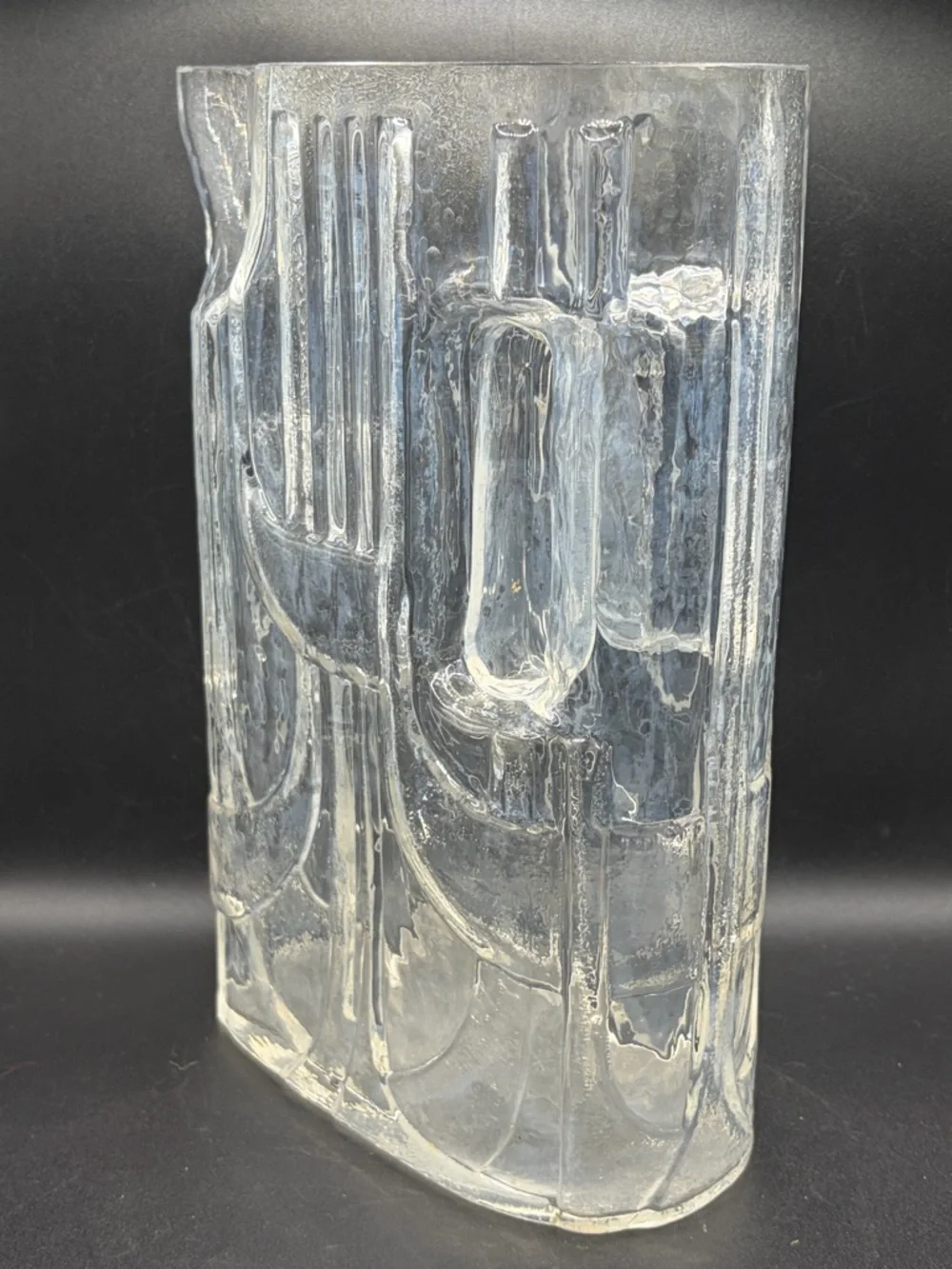 Vintage Mid Century Modern MCM Clear Glass Art Deco Style Pitcher Pourer Vessel